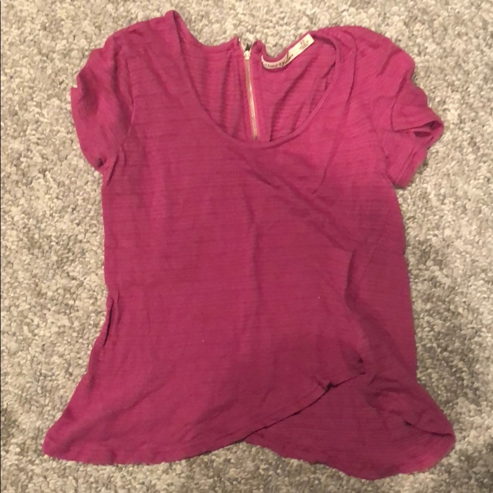 Pink zipper back tee